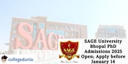SAGE University Bhopal PhD Admissions 2025 Open